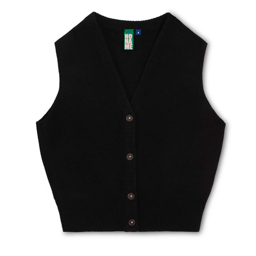 No Name Black Button-Up Vest